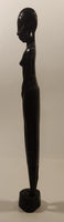 African Woman 14 1/4" Hand Carved Wood Sculpture