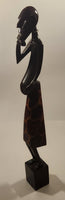 African Man with Hand On Chin Pondering 16" Hand Carved Wood Sculpture