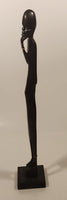 African Man with Hand On Chin Pondering 19 3/4" Hand Carved Wood Sculpture