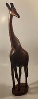 Hand Carved Wood Giraffe 24" African Animal Sculpture