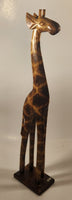 Hand Carved Wood Giraffe 23 1/2" African Animal Sculpture Made in Indonesia