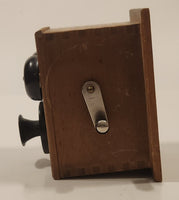 Vintage 1960s Crank Telephone Wood Ringer Box Pencil Sharpener