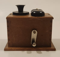 Vintage 1960s Crank Telephone Wood Ringer Box Pencil Sharpener