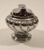 1950s Rare Version Ronson Round Crown Style Silver Plate Table Top Lighter