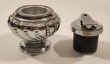 1950s Rare Version Ronson Round Crown Style Silver Plate Table Top Lighter