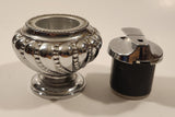 1950s Rare Version Ronson Round Crown Style Silver Plate Table Top Lighter