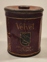 1920s Liggett & Meyers Tobacco Co. Velvet Pipe Cigarette Tobacco 6" Tall Metal Tin Can