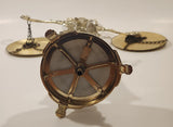 Vintage Crystal Glass Italian Marble Brass 18 1/4" Tall Scales of Justice Balance Scale