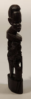 Malawi Tribal People 11" Hand Carved Wood African Sculpture