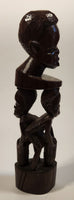 Malawi Tribal People 11" Hand Carved Wood African Sculpture