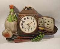 Vintage 1973 Burwood Products New Haven Cheese and Wine with Vegetables 3D Wall Clock