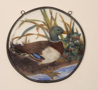 1985 Toronto Stained Glass Mallard Duck 6 1/2" Stained Glass Suncatcher Window Hanging