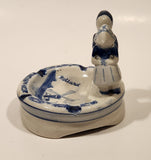 Delft Blue Deco Holland Dutch Boy and Girl Kissing Hand Painted Ceramic Ash Tray