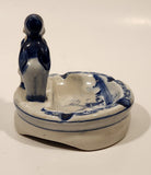 Delft Blue Deco Holland Dutch Boy and Girl Kissing Hand Painted Ceramic Ash Tray