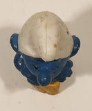 Vintage 1979 Peyo Bully Schleich Smurf with Shovel 1 3/4" Tall PVC Toy Figure Made in West Germany