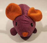 Thrills and Chills Purple and Orange Mouse 6 1/2" Stuffed Plush Dog Squeak Toy