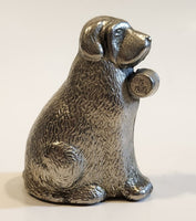 Vintage St. Bernard Dog Shaped Metal Hand Bell