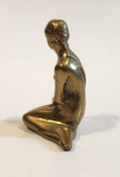 Vintage Miniature The Little Mermaid Nude Woman Sitting 2 1/4" Tall Brass Metal Figure