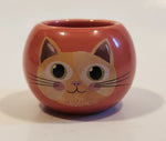 Brown Kitty Cat Small Miniature Pink Ceramic Planter Bowl Succulent Pot