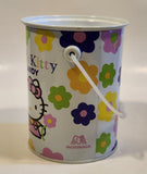 1976, 1993 Sanrio Hello Kitty Morinaga Candy White Tin Metal Pail with Lid