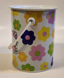 1976, 1993 Sanrio Hello Kitty Morinaga Candy White Tin Metal Pail with Lid