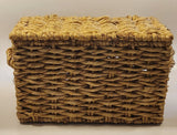 Lidded Wicker Basket with Handles 13" Wide