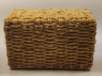 Lidded Wicker Basket with Handles 13" Wide