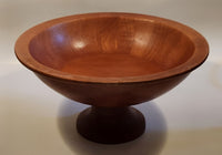 Heavy Wood Pedestal Table Center Fruit Bowl