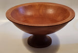 Heavy Wood Pedestal Table Center Fruit Bowl