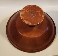 Heavy Wood Pedestal Table Center Fruit Bowl