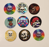 Mixed Skulls Pogs Caps Lot of 9
