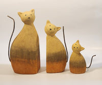 Cat Family of 3 Terracotta Figurines