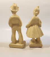 Vintage German Dutch Boy and Girl Chalkware Figurines Set of 2