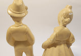 Vintage German Dutch Boy and Girl Chalkware Figurines Set of 2