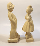 Vintage German Dutch Boy and Girl Chalkware Figurines Set of 2