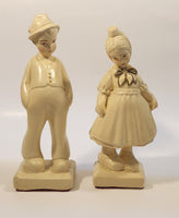 Vintage German Dutch Boy and Girl Chalkware Figurines Set of 2