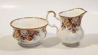 Royal Albert Bone China Lenora Sugar Bowl and Creamer Jug Made in England