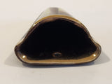Germany 319 Glazed Pottery Brown and Gold Tone Wall Pocket Vase