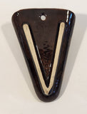 Germany 319 Glazed Pottery Brown and Gold Tone Wall Pocket Vase