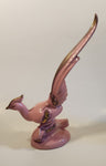 Vintage Pink Pheasant Style Bird with Gold Trim Large 13 1/4" Tall Ceramic Sculpture