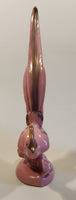 Vintage Pink Pheasant Style Bird with Gold Trim Large 13 1/4" Tall Ceramic Sculpture