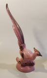 Vintage Pink Pheasant Style Bird with Gold Trim Large 13 1/4" Tall Ceramic Sculpture