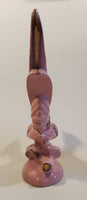 Vintage Pink Pheasant Style Bird with Gold Trim Large 13 1/4" Tall Ceramic Sculpture