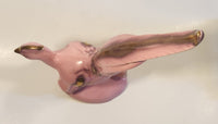 Vintage Pink Pheasant Style Bird with Gold Trim Large 13 1/4" Tall Ceramic Sculpture