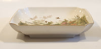 Vintage OMC Otagiri Peacock and Bamboo Gold Trim 8 1/8" Square Plate Dish Made in Japan