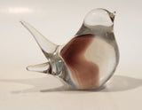 Small Song Bird Smokey Crystal Art Glass Figurine