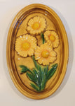 Vintage Sunflowers 7 3/4" x 12" Chalkware Wall Hanging