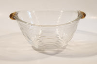 Mikasa Walther West Germany Ribbed Glass Bowl with Gold Handles