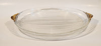 Mikasa Walther West Germany 11 3/4" Gold Trimmed Ribbed Serving Platter