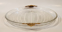 Mikasa Walther West Germany 11 3/4" Gold Trimmed Ribbed Serving Platter